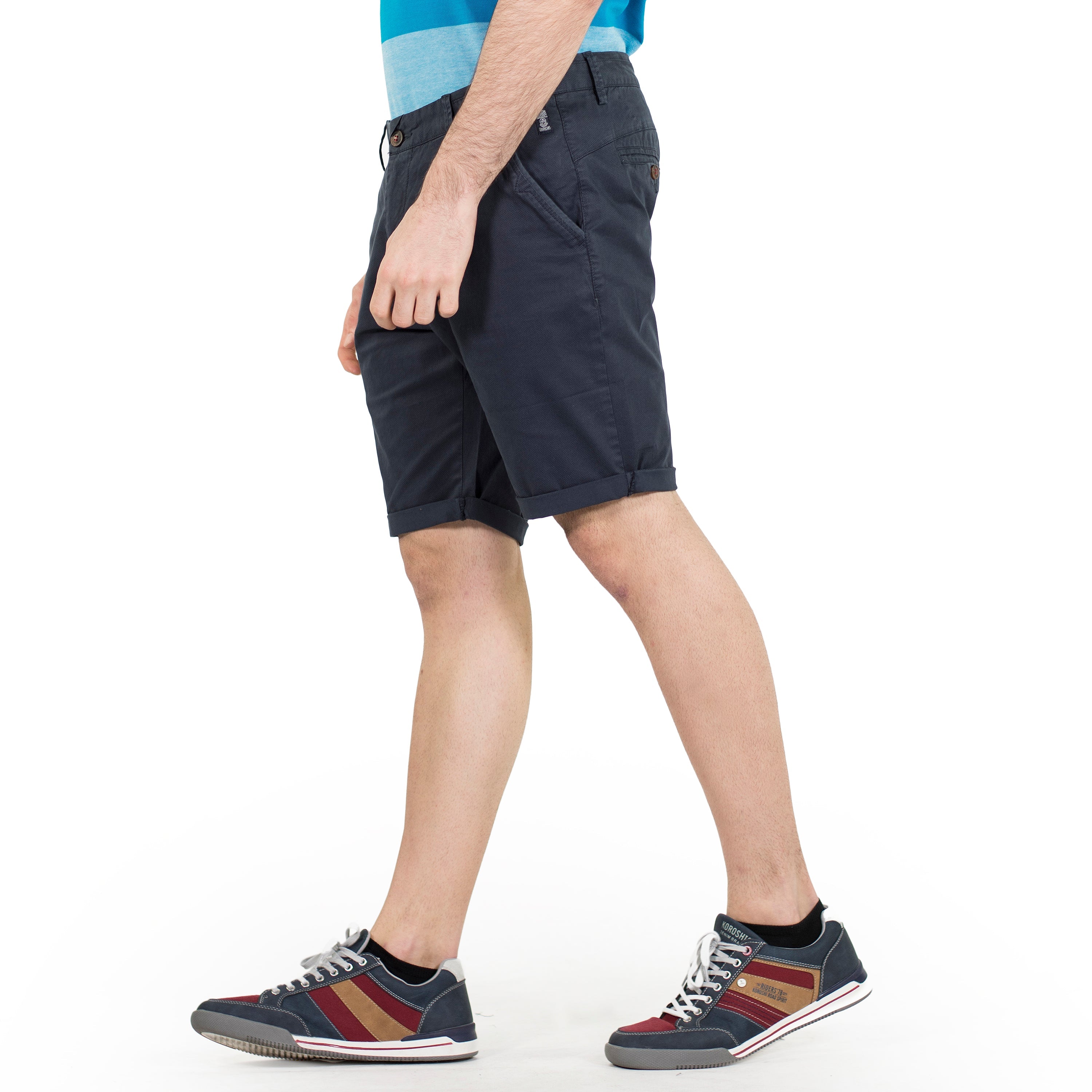 Bermuda Chino con Micro Estampado y Acabado en Vuelta Hombre – Koroshi 2011PS08