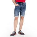 Bermuda Hombre Denim Stretch Estampado Texto – Koroshi Azul Medio