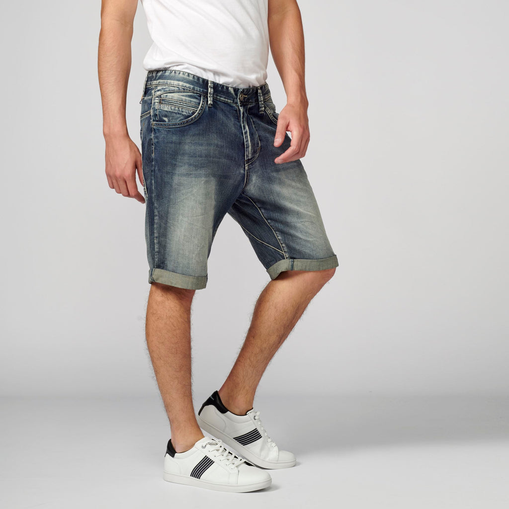 Bermuda Jeans Stretch Regular con Cinco Bolsillos Hombre Azul Claro – Koroshi