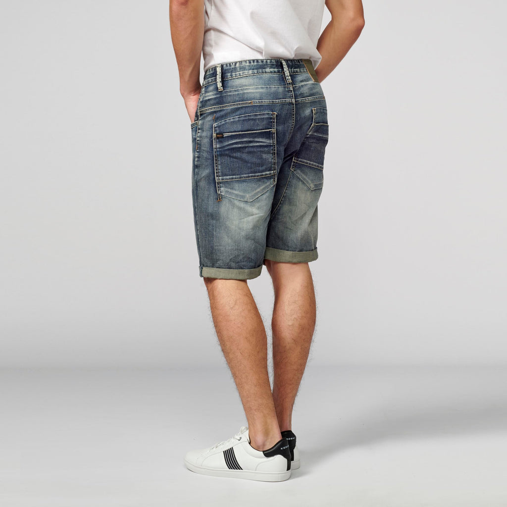 Bermuda Jeans Stretch Regular con Cinco Bolsillos Hombre Azul Claro – Koroshi