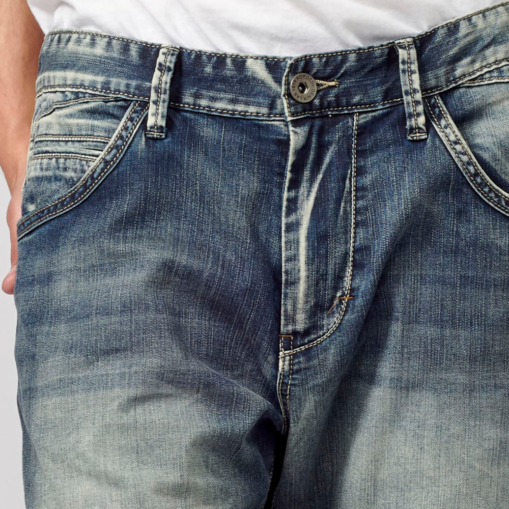 Bermuda Jeans Stretch Regular con Cinco Bolsillos Hombre Azul Claro – Koroshi