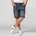 Bermuda Denim Loose Vuelta Cuadros Hombre Azul Oscuro – Koroshi