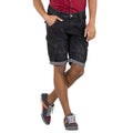 Bermuda Hombre Cargo Denim Loose Detalle Cortes – Koroshi Black Denim