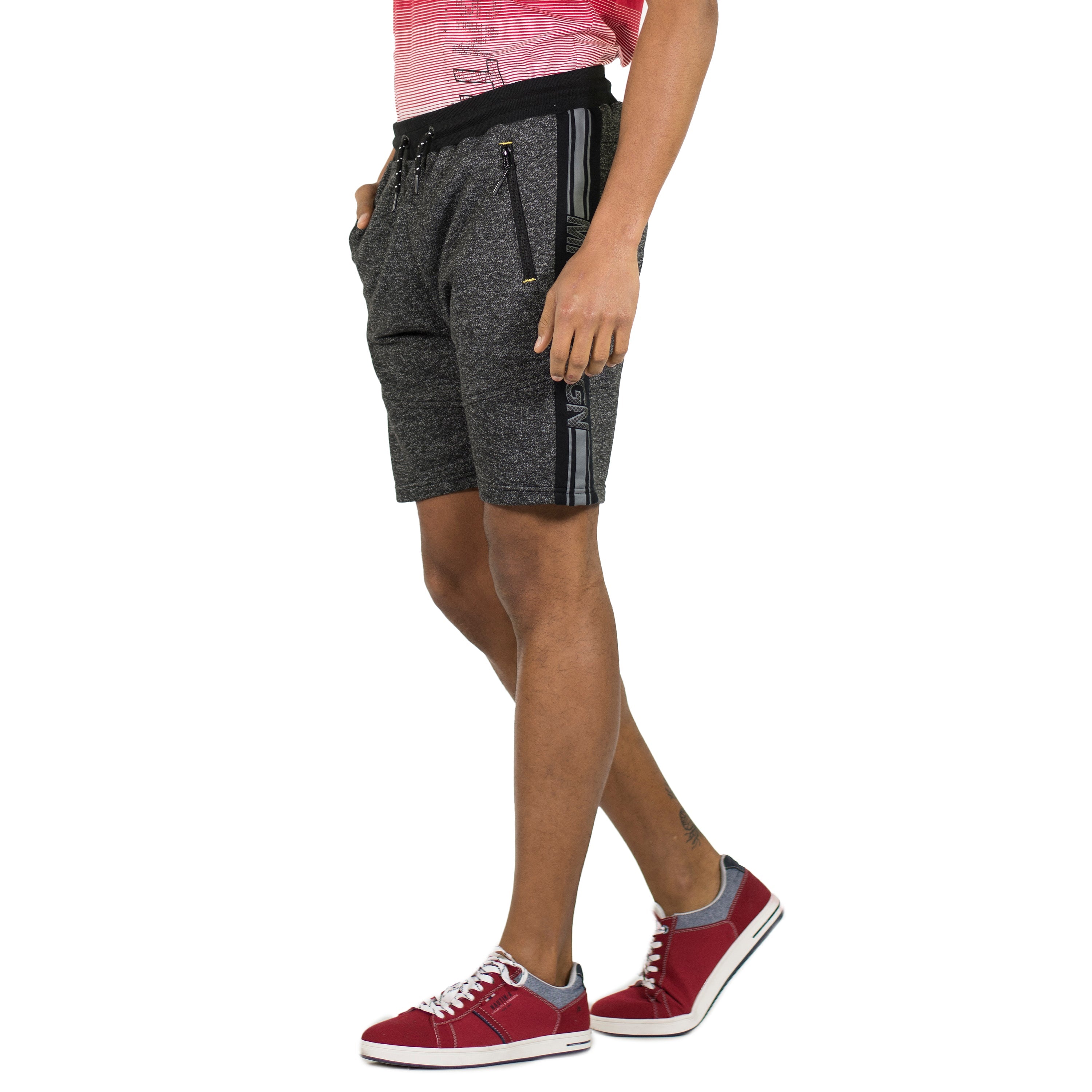 Bermuda Jogger de Felpa con Estampado Lateral Hombre – Koroshi 2011PS95