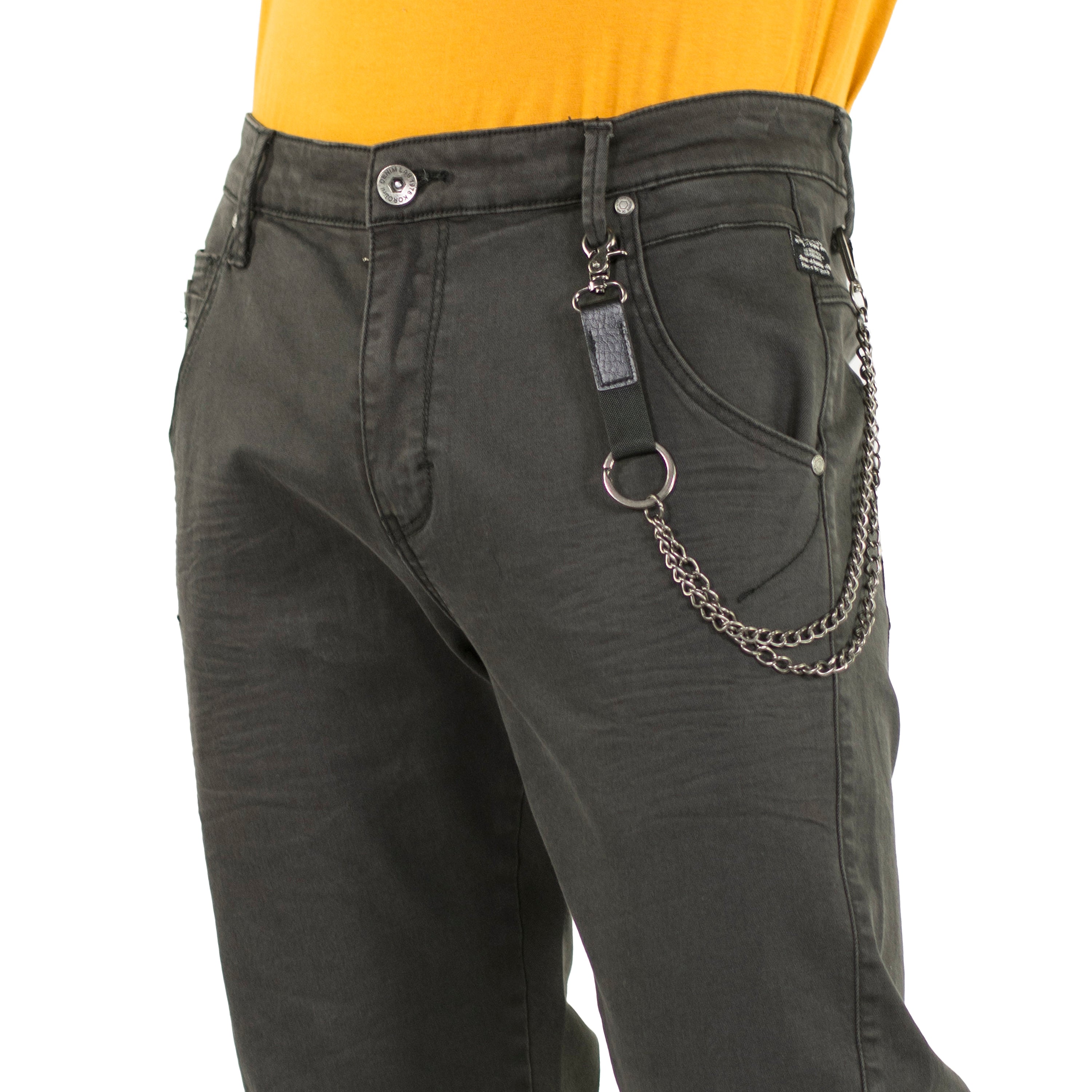 Pantalón Twill Slim Fit Hombre Low Rise con Cadena – Koroshi 2011PT04