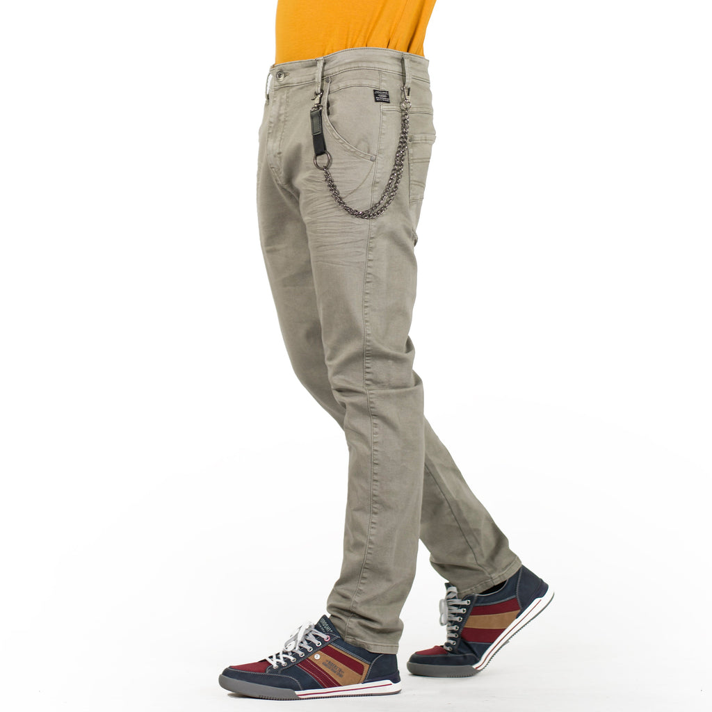 Pantalón Twill Slim Fit Hombre Low Rise con Cadena – Koroshi 2011PT04