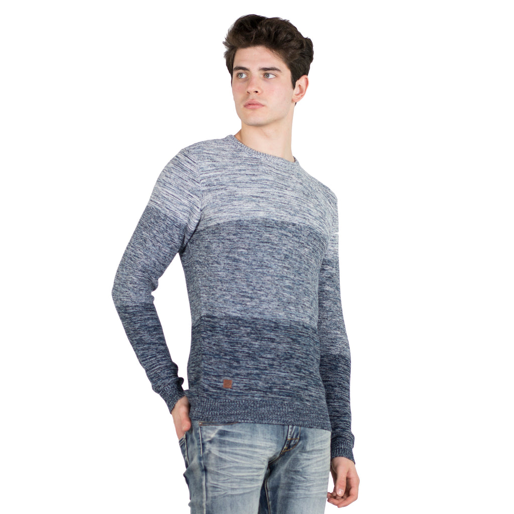 Jersey de Punto Jaspeado Hombre Cuello Redondo – Koroshi Azul