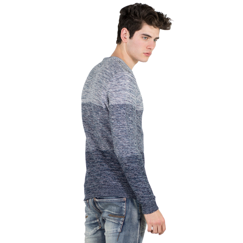 Jersey de Punto Jaspeado Hombre Cuello Redondo – Koroshi Azul