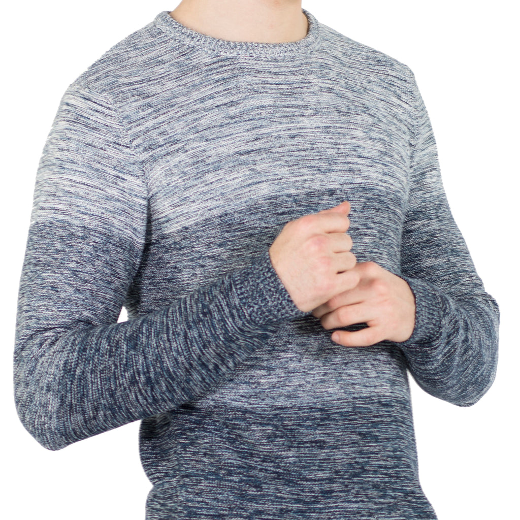 Jersey de Punto Jaspeado Hombre Cuello Redondo – Koroshi Azul