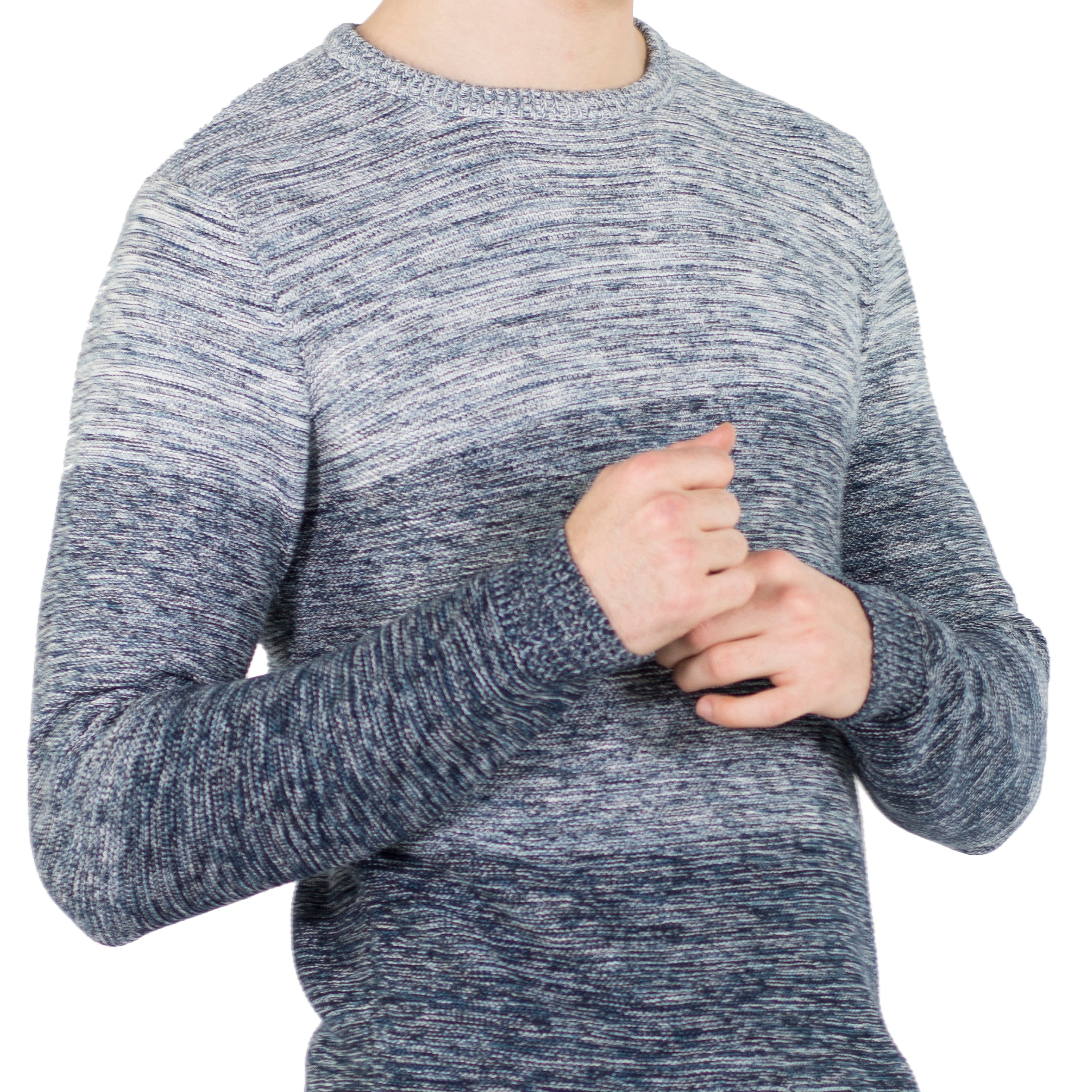 Jersey de Punto Jaspeado Hombre Cuello Redondo – Koroshi Azul