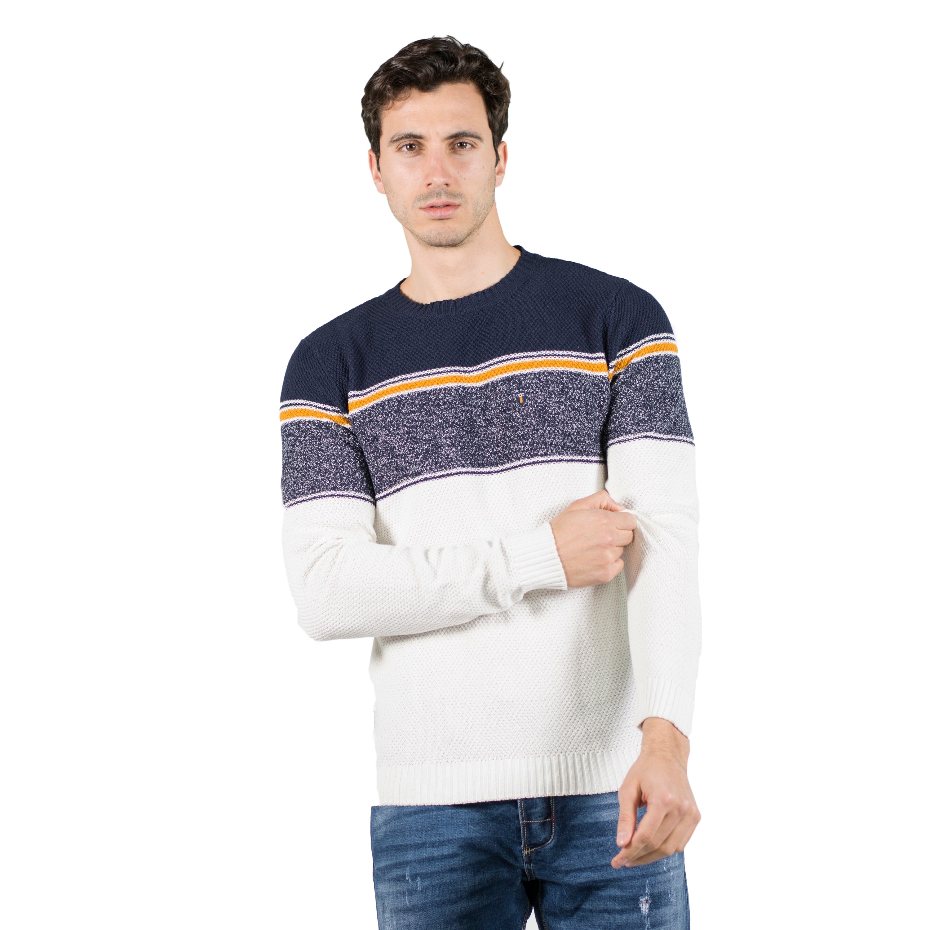 Jersey Punto Degradado Hombre Cuello Cruzado Crudo – Koroshi