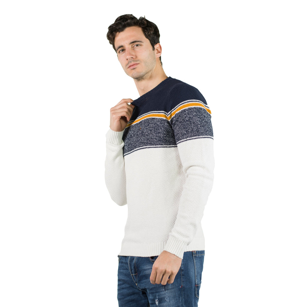 Jersey Punto Degradado Hombre Cuello Cruzado Crudo – Koroshi