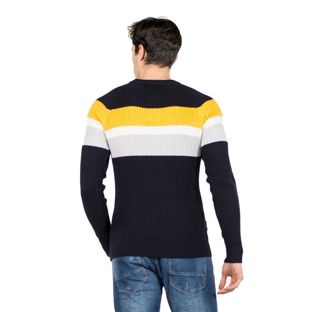 Jersey de Punto Canalé Hombre con Rayas a Contraste – Koroshi 2011TR11