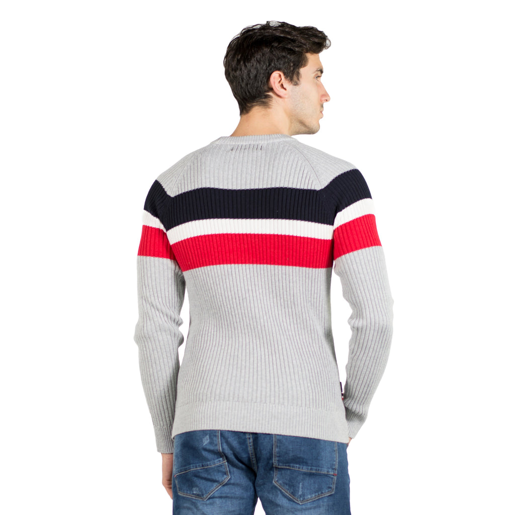 Jersey de Punto Canalé Hombre con Rayas a Contraste – Koroshi 2011TR11