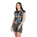 Blusa Estampado Tropical Sin Mangas Mujer – Koroshi Navy