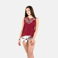 Blusa Sin Mangas con Detalles en Lurex Mujer – Koroshi Vino