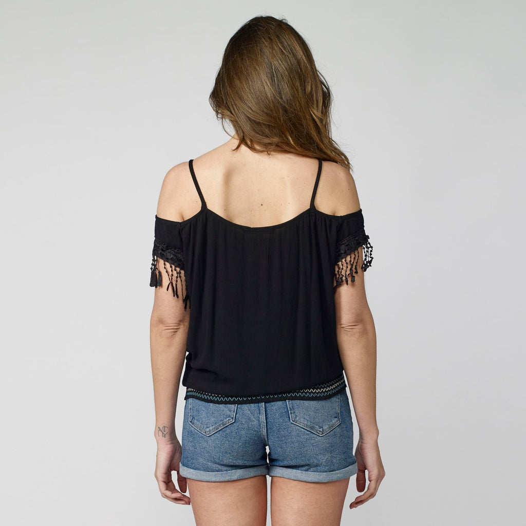 Blusa Bámbula Mujer Hombros Descubiertos con Bordados – Koroshi 2012BL91