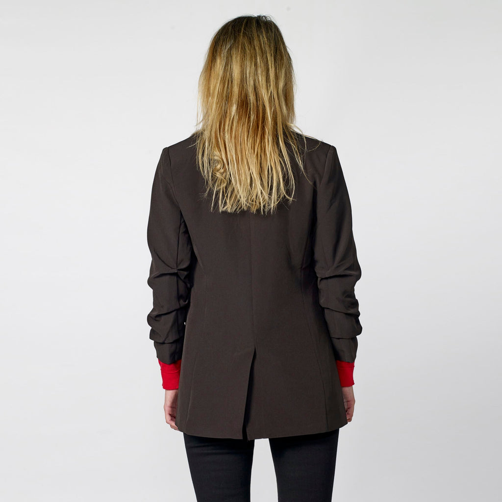 Americana Mujer Bordados y Brillos Solapa – Koroshi Negra