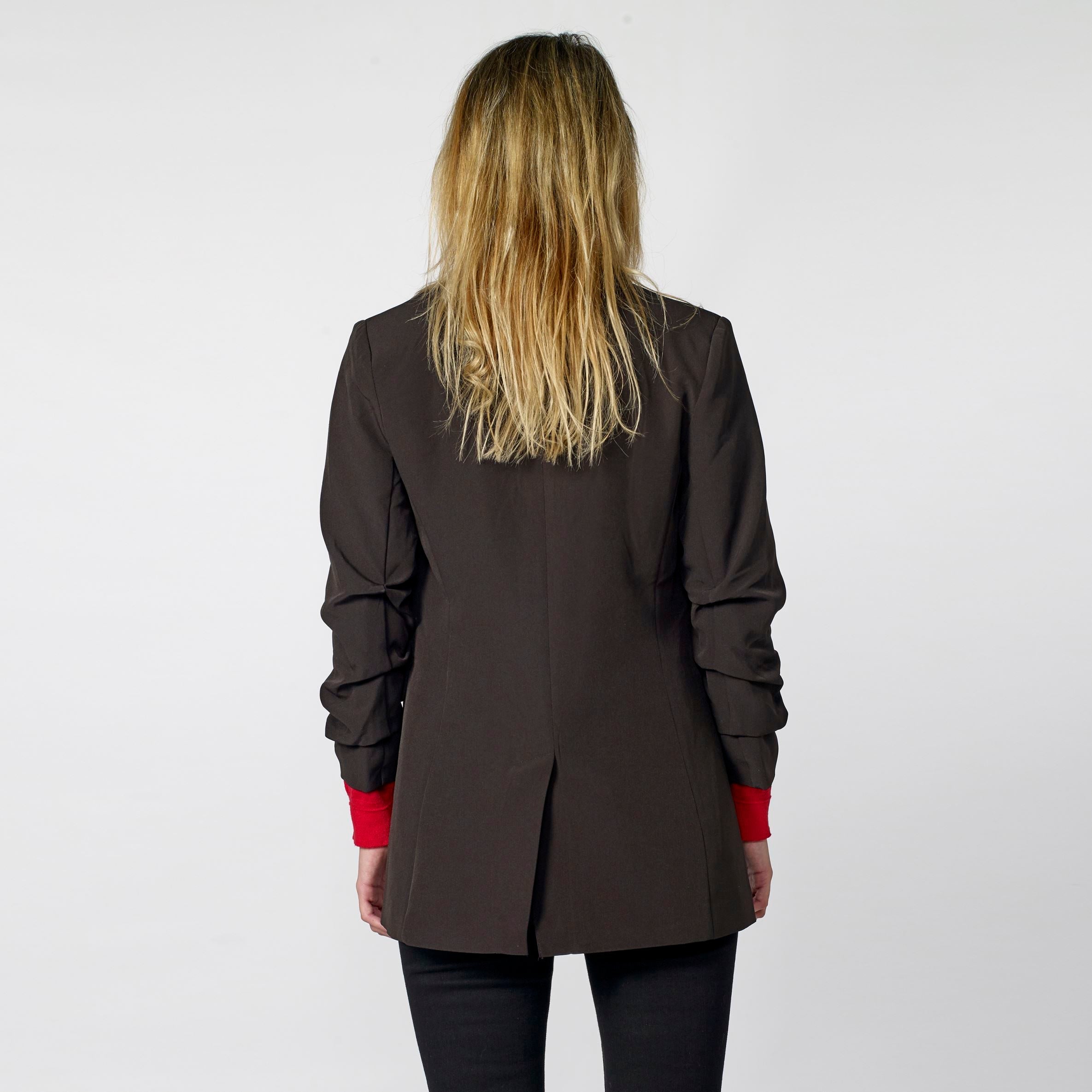 Americana Mujer Bordados y Brillos Solapa – Koroshi Negra