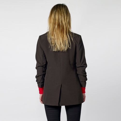 Americana Mujer Bordados y Brillos Solapa – Koroshi Negra