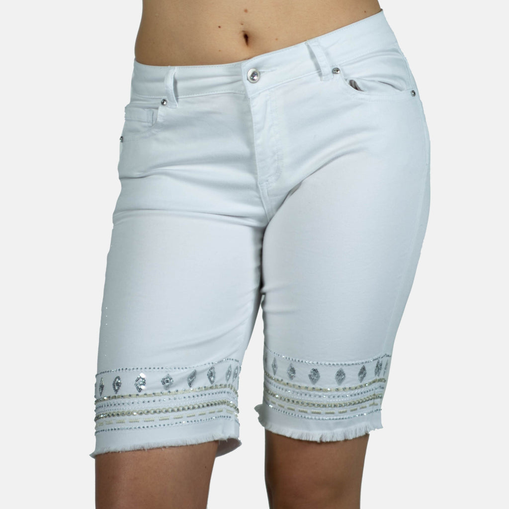Short Mujer Algodón Elástico Bordados y Lentejuelas – Koroshi 2012PS35