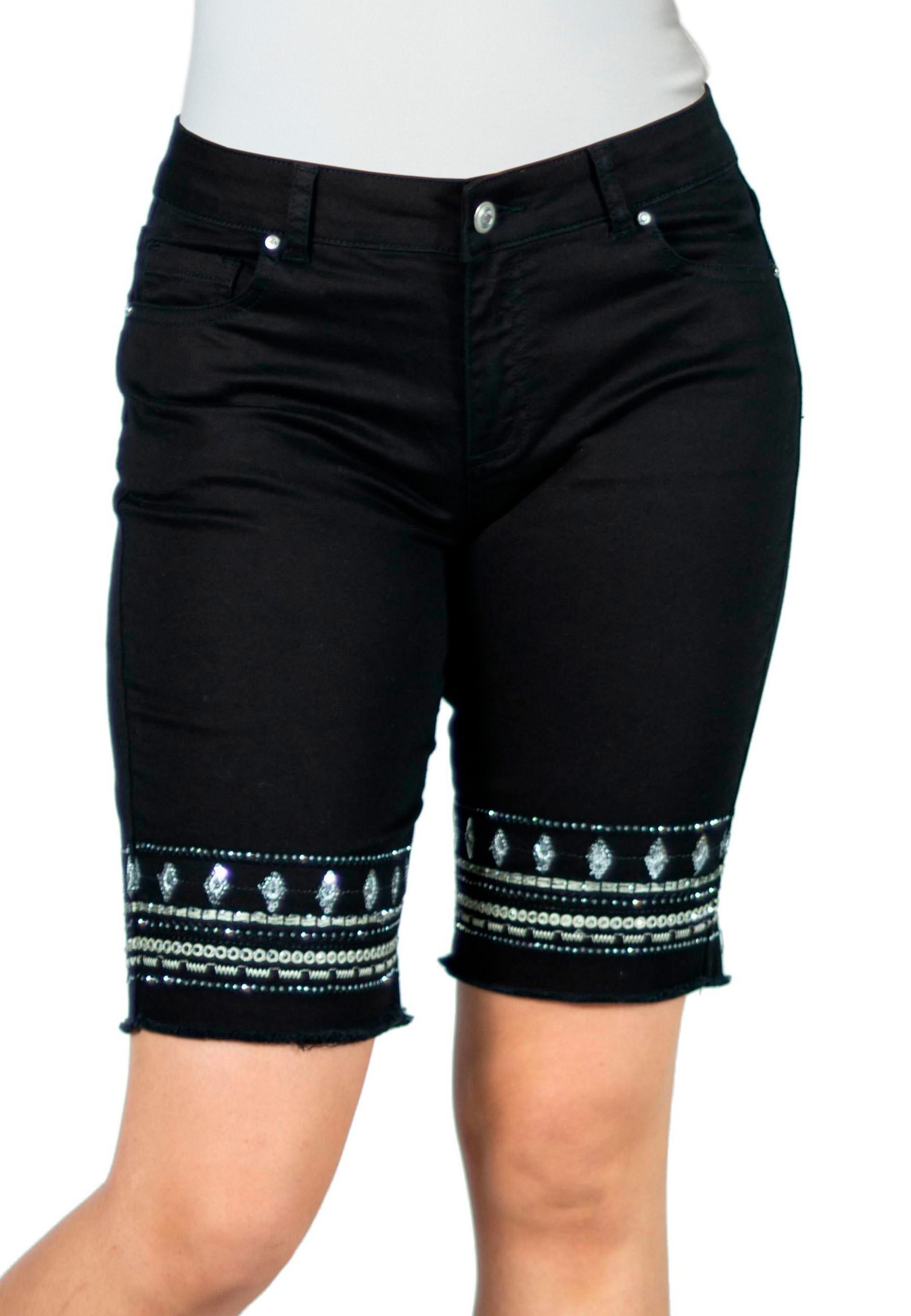 Short Mujer Algodón Elástico Bordados y Lentejuelas – Koroshi 2012PS35