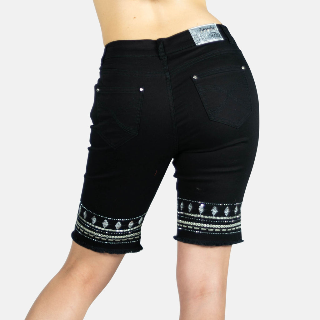 Short Mujer Algodón Elástico Bordados y Lentejuelas – Koroshi 2012PS35