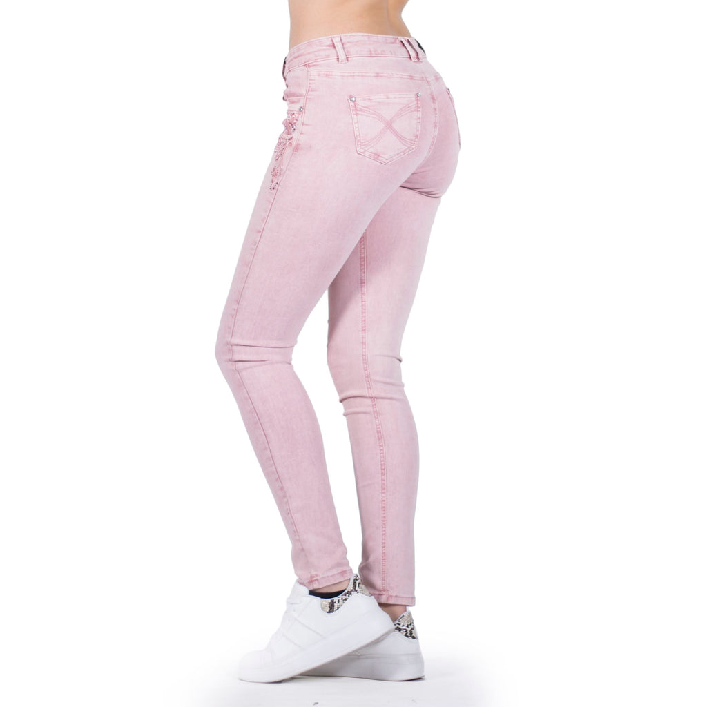 Pantalón Largo Slim Mujer Bordado con Cristales – Koroshi 2012PT01