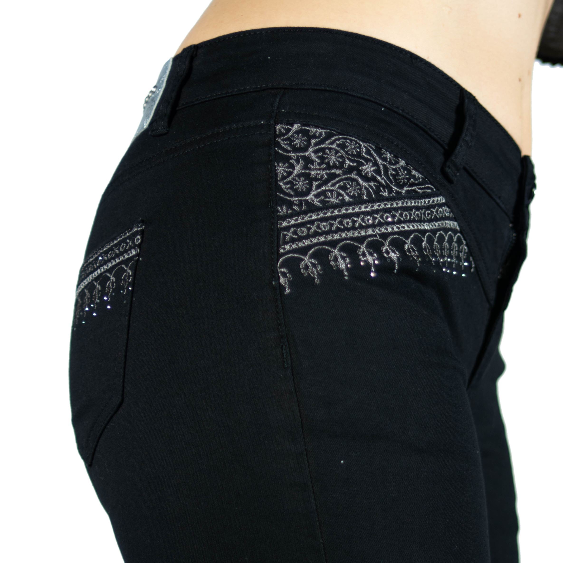 Pantalón Slim Denim Mujer Bordados y Cristales – Koroshi 2012PT04