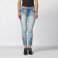 Pantalón Vaquero Skinny Mujer Bordado Mandala – Koroshi Azul Claro
