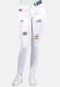 Pantalón Skinny Mujer Efecto Roto con Parches Étnicos – Koroshi 2012PT35