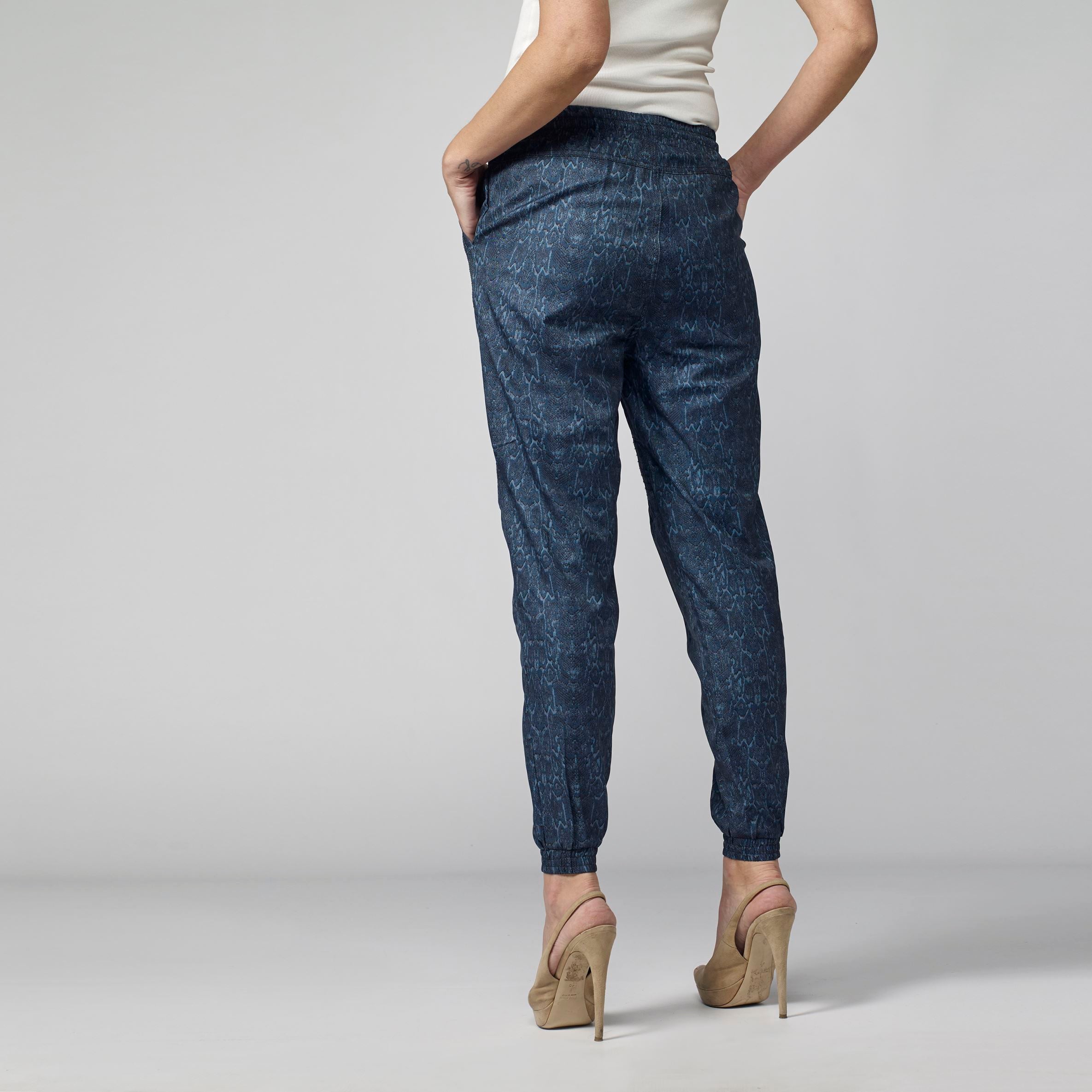 Pantalón Jogger Mujer Lyocell Cintura Elástica – Koroshi Azul Índigo