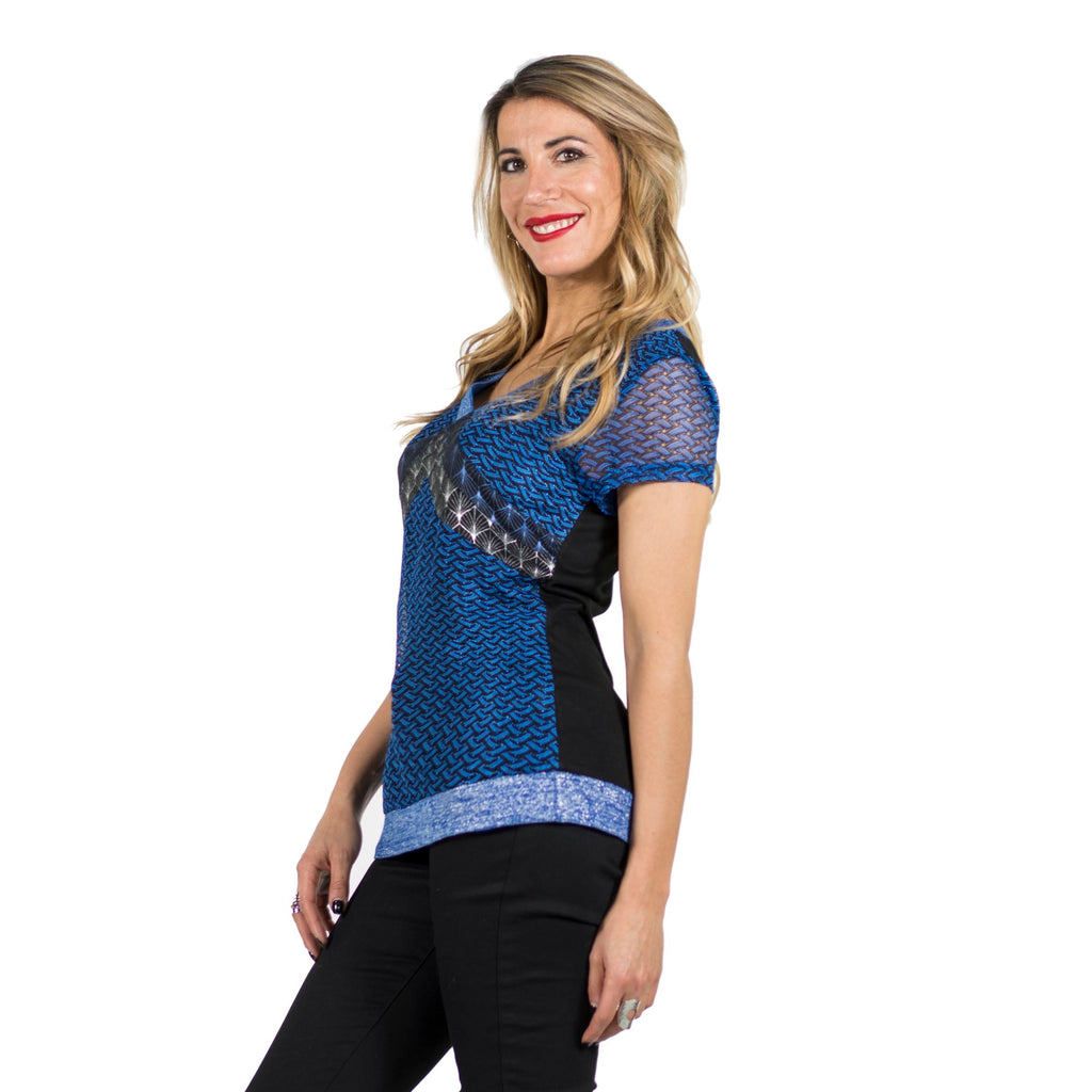 Top Mujer Escote Pico Manga Corta Viscosa – Koroshi 2012TP08