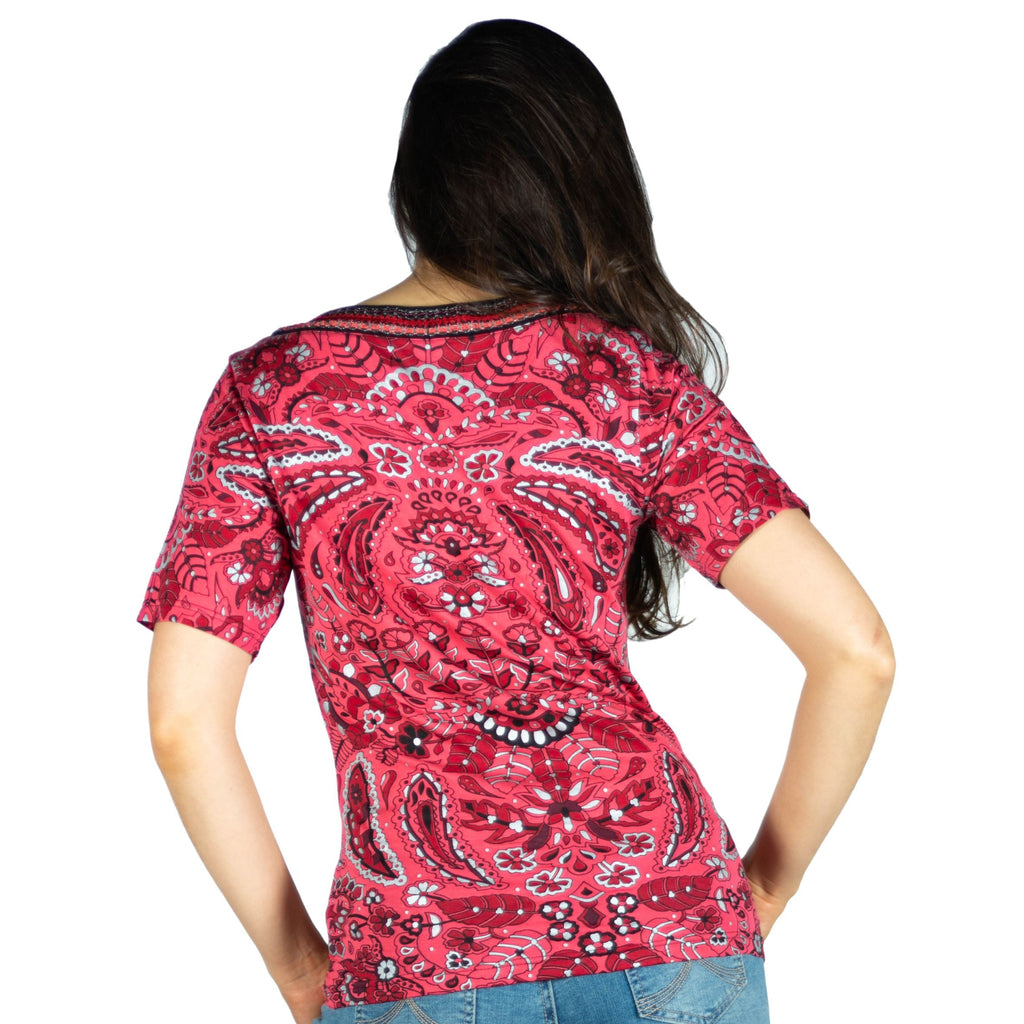 Top Mujer Estampado Foil con Aplicaciones de Cristal – Koroshi 2012TP14