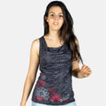 Top Mujer de Tirantes Estampado con Cuello Drapeado – Koroshi 2012TP31