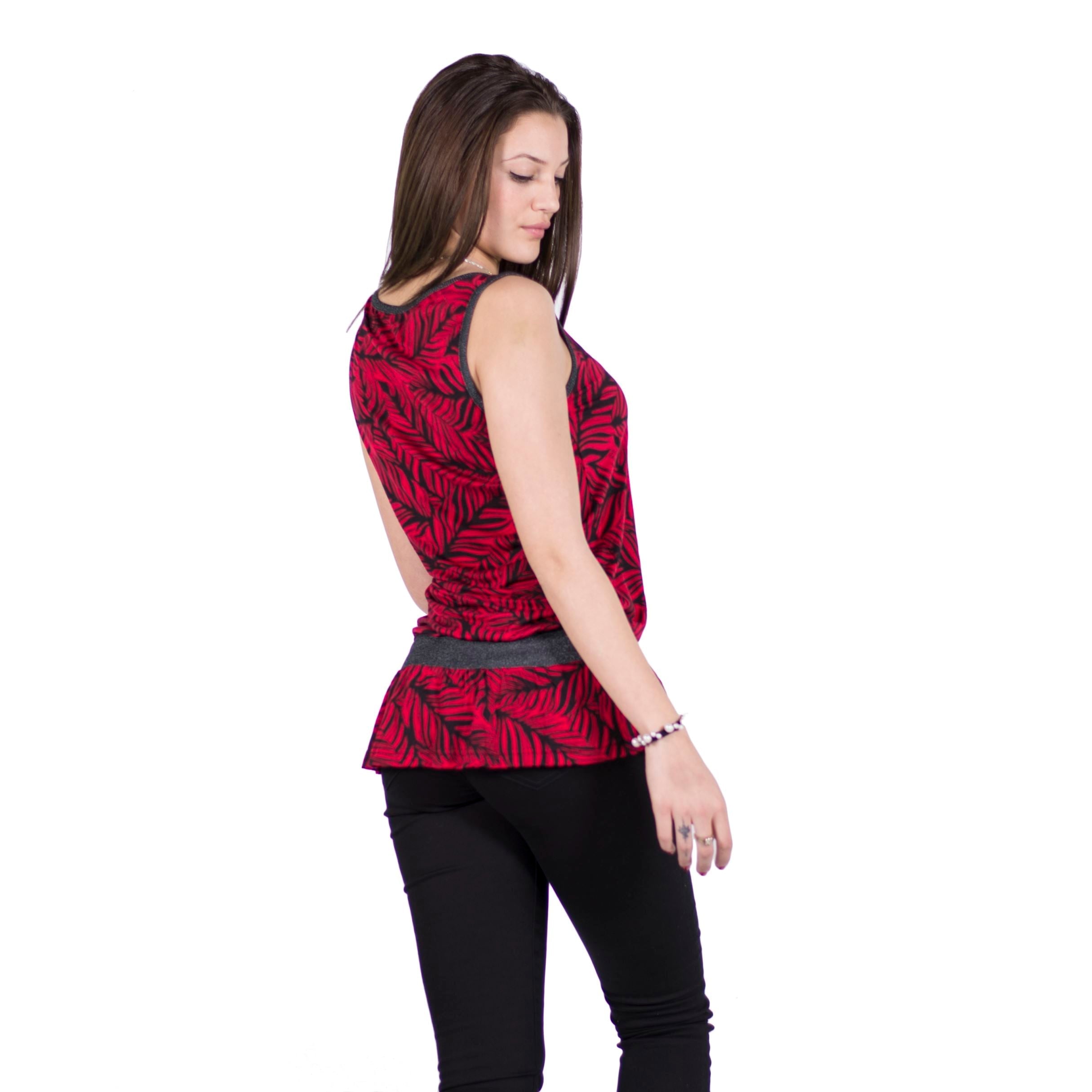 Top Mujer Estampado con Bordado en Lurex y Faldón – Koroshi 2012TP36