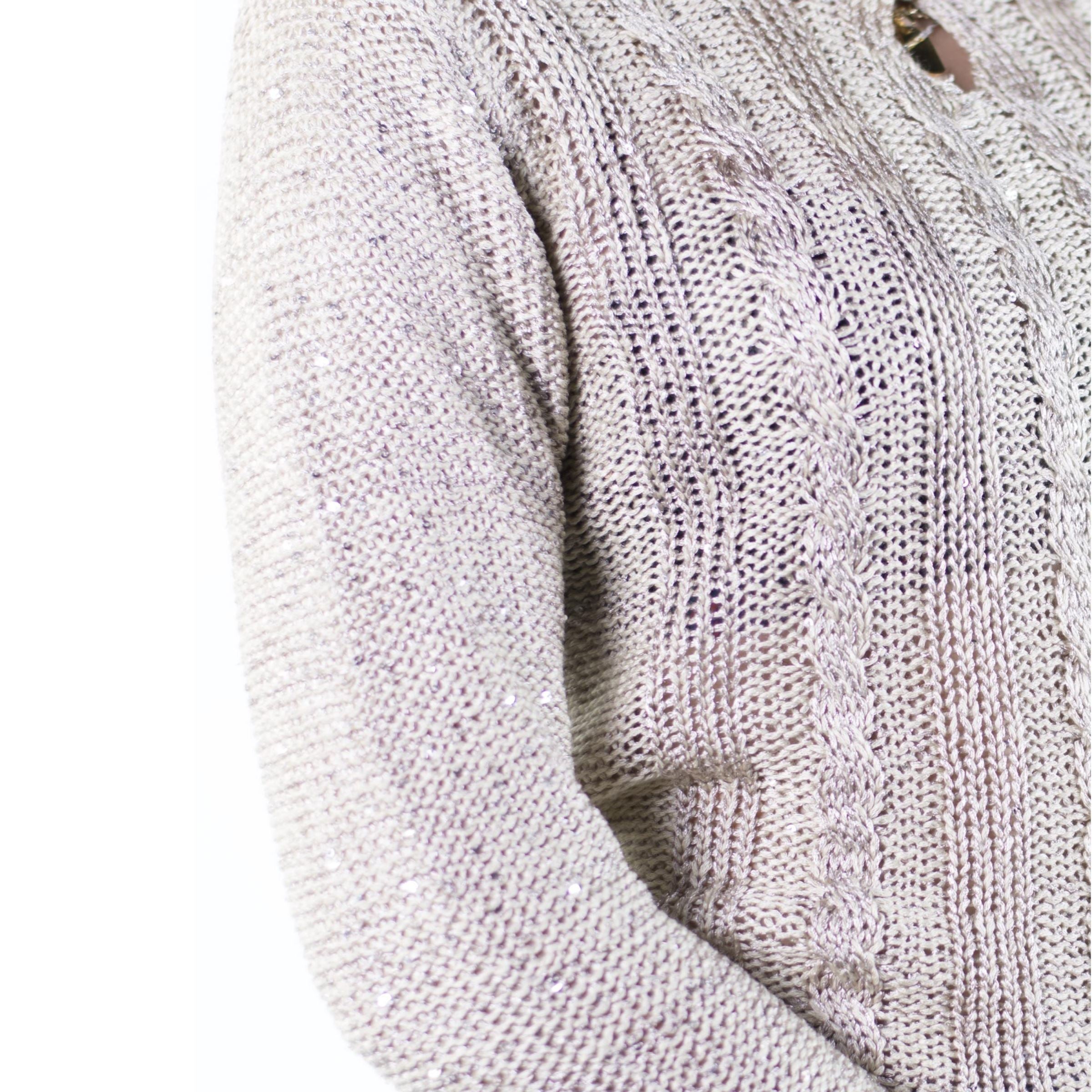 Jersey de Tricot Mujer con Trenzas y Lentejuelas – Koroshi 2012TR20