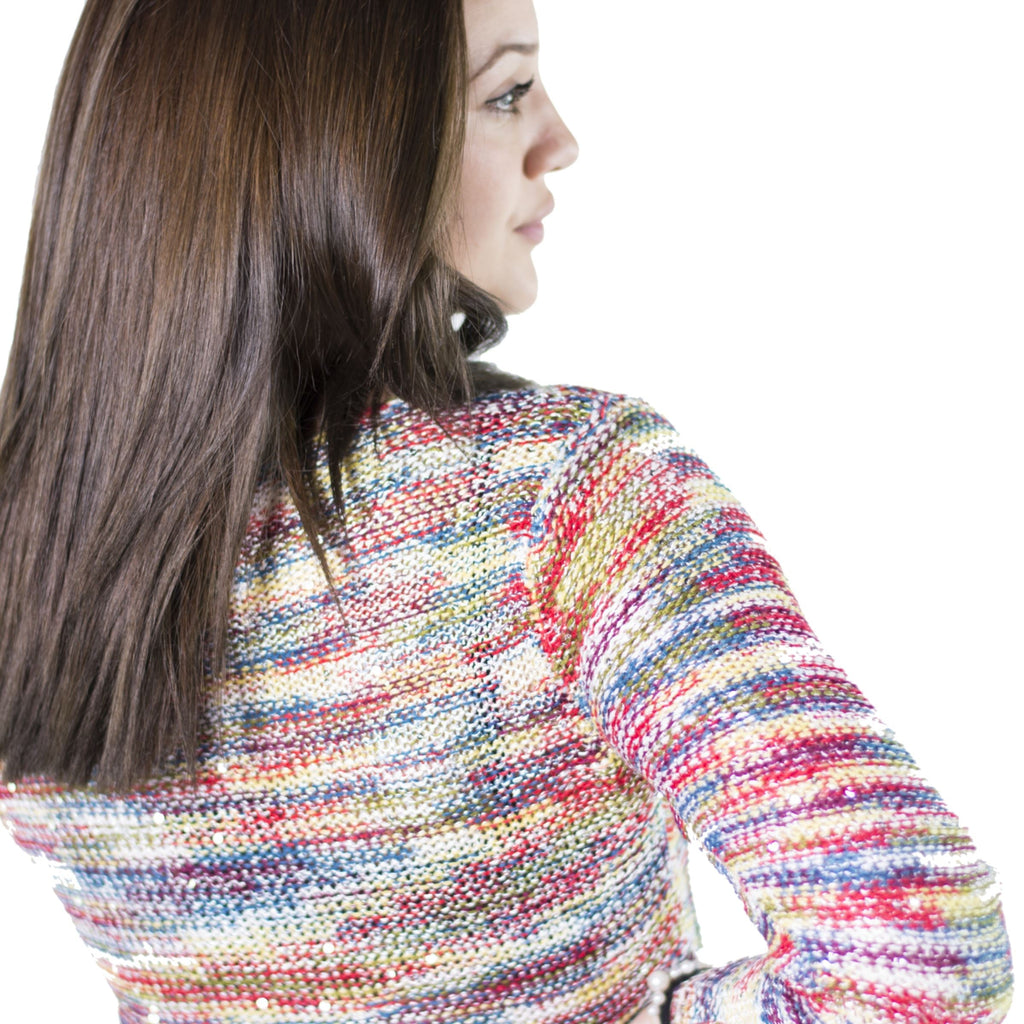 Jersey de Tricot Mujer con Trenzas y Lentejuelas – Koroshi 2012TR20