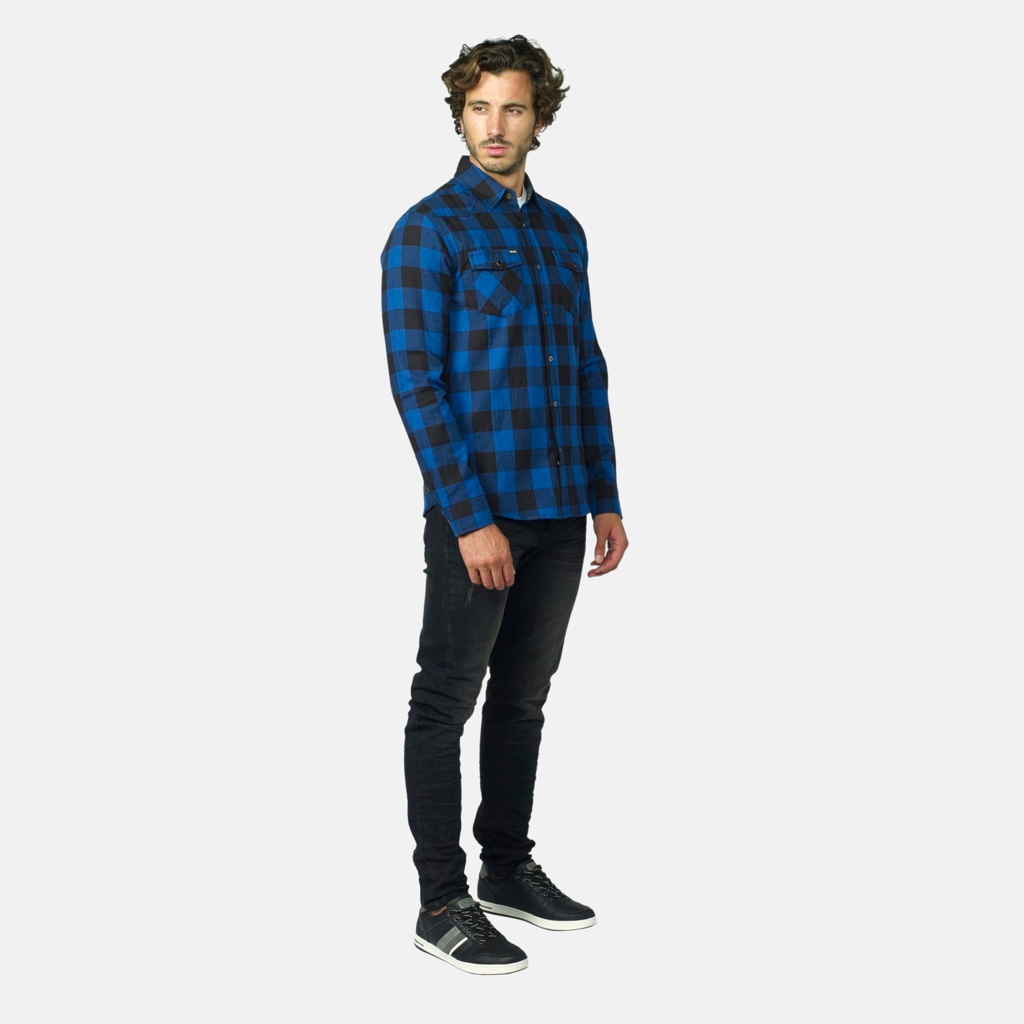 Camisa Hombre Manga Larga Cuadros Franela Algodón – Koroshi 2021CL52