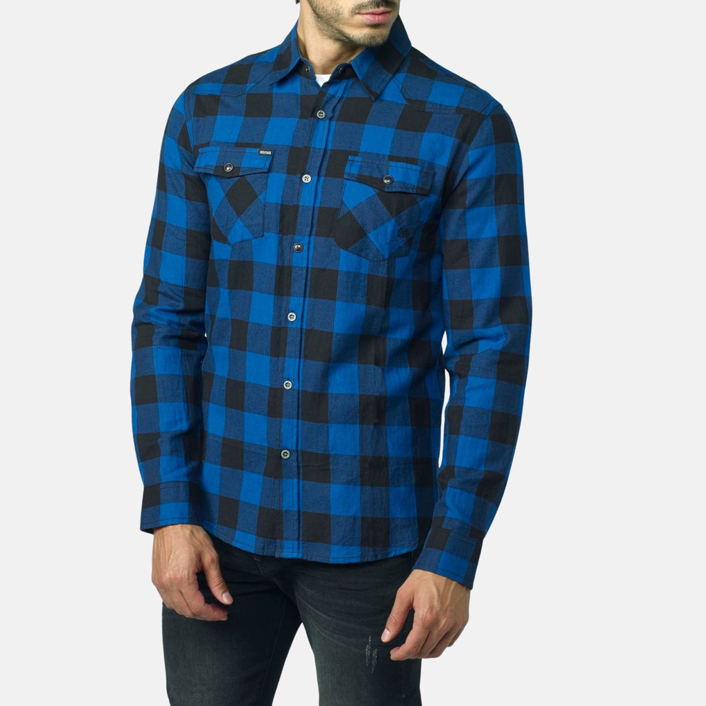 Camisa Hombre Manga Larga Cuadros Franela Algodón – Koroshi 2021CL52