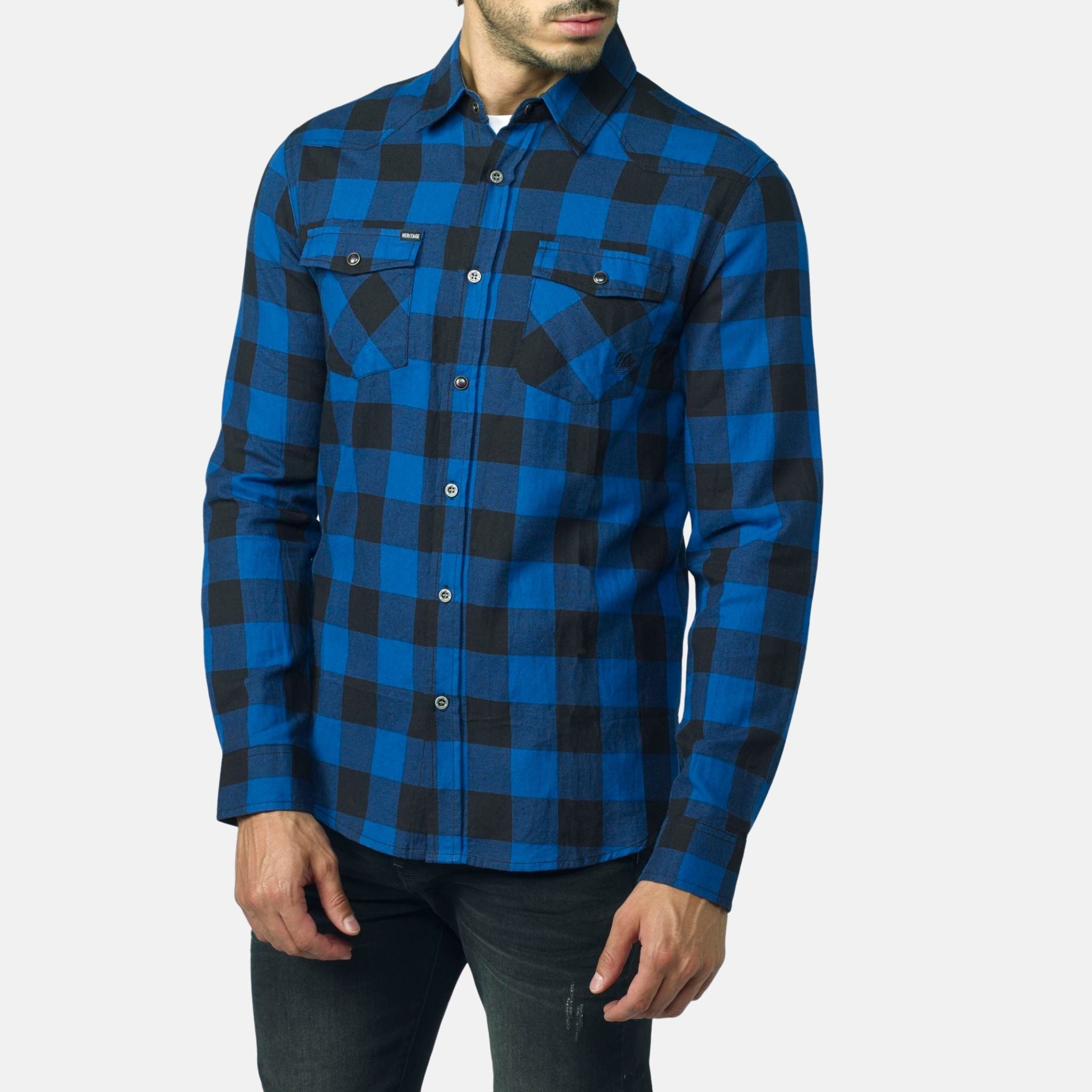 Camisa Hombre Manga Larga Cuadros Franela Algodón – Koroshi 2021CL52