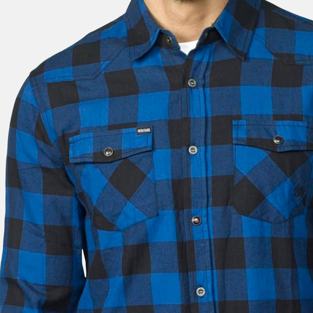Camisa Hombre Manga Larga Cuadros Franela Algodón – Koroshi 2021CL52