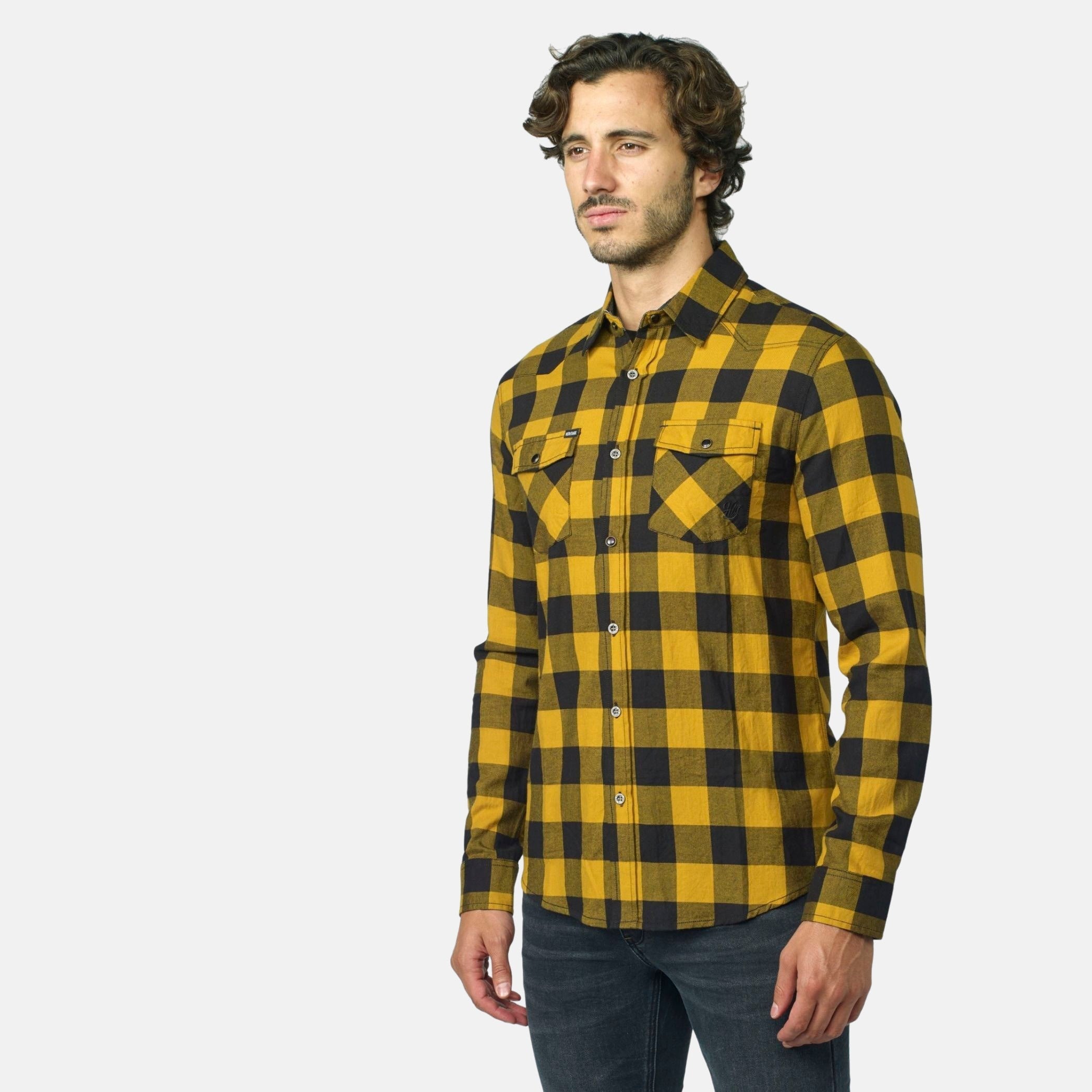 Camisa Hombre Manga Larga Cuadros Franela Algodón – Koroshi 2021CL52