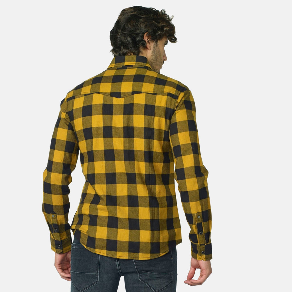 Camisa Hombre Manga Larga Cuadros Franela Algodón – Koroshi 2021CL52