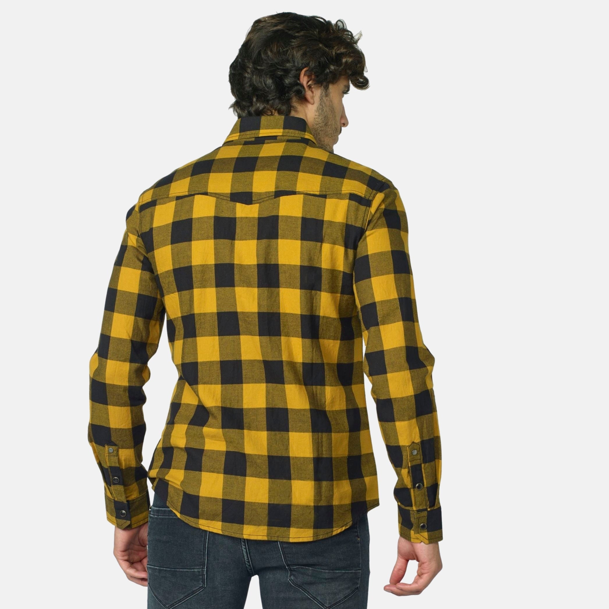 Camisa Hombre Manga Larga Cuadros Franela Algodón – Koroshi 2021CL52
