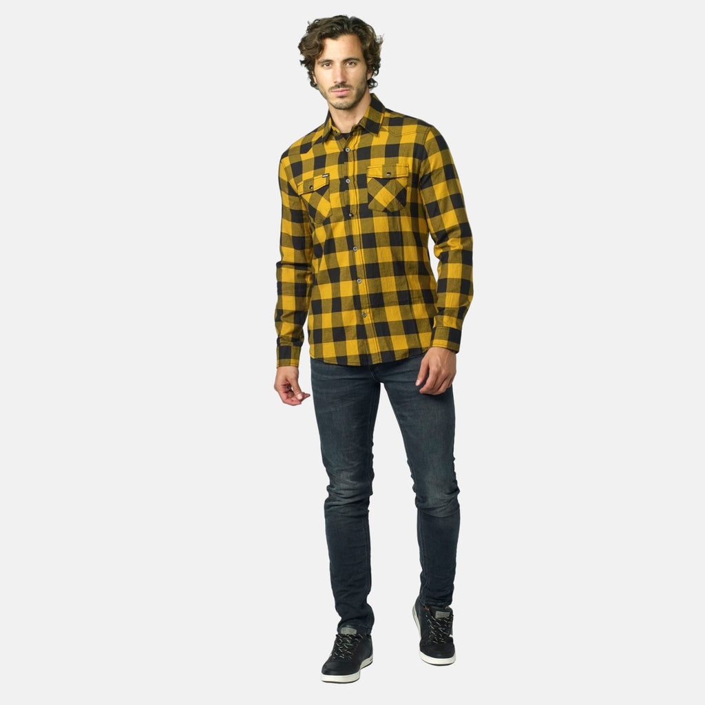 Camisa Hombre Manga Larga Cuadros Franela Algodón – Koroshi 2021CL52