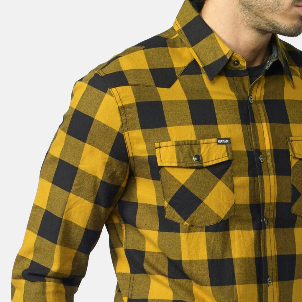 Camisa Hombre Manga Larga Cuadros Franela Algodón – Koroshi 2021CL52