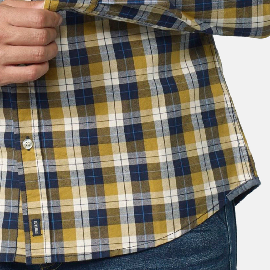 Camisa Hombre Manga Larga Cuadros Algodón Bolsillo – Koroshi 2021CL54