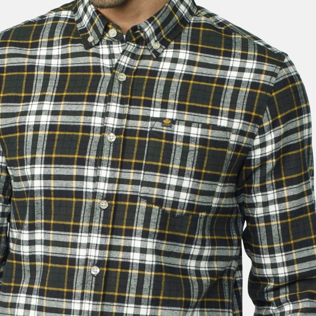 Camisa Hombre Manga Larga Cuadros Algodón Bolsillo – Koroshi 2021CL55