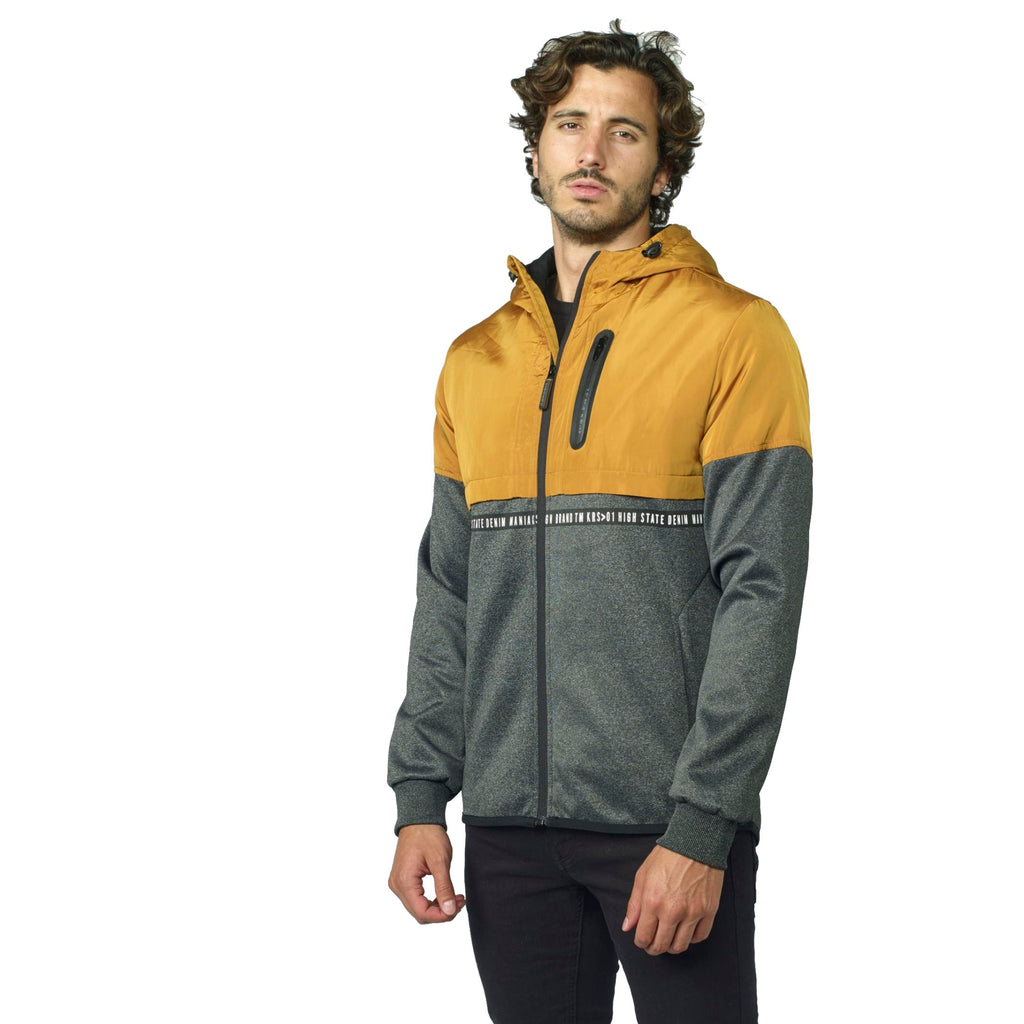 Chaqueta Hombre con Capucha Tejido Combinado – Koroshi 2021JA83